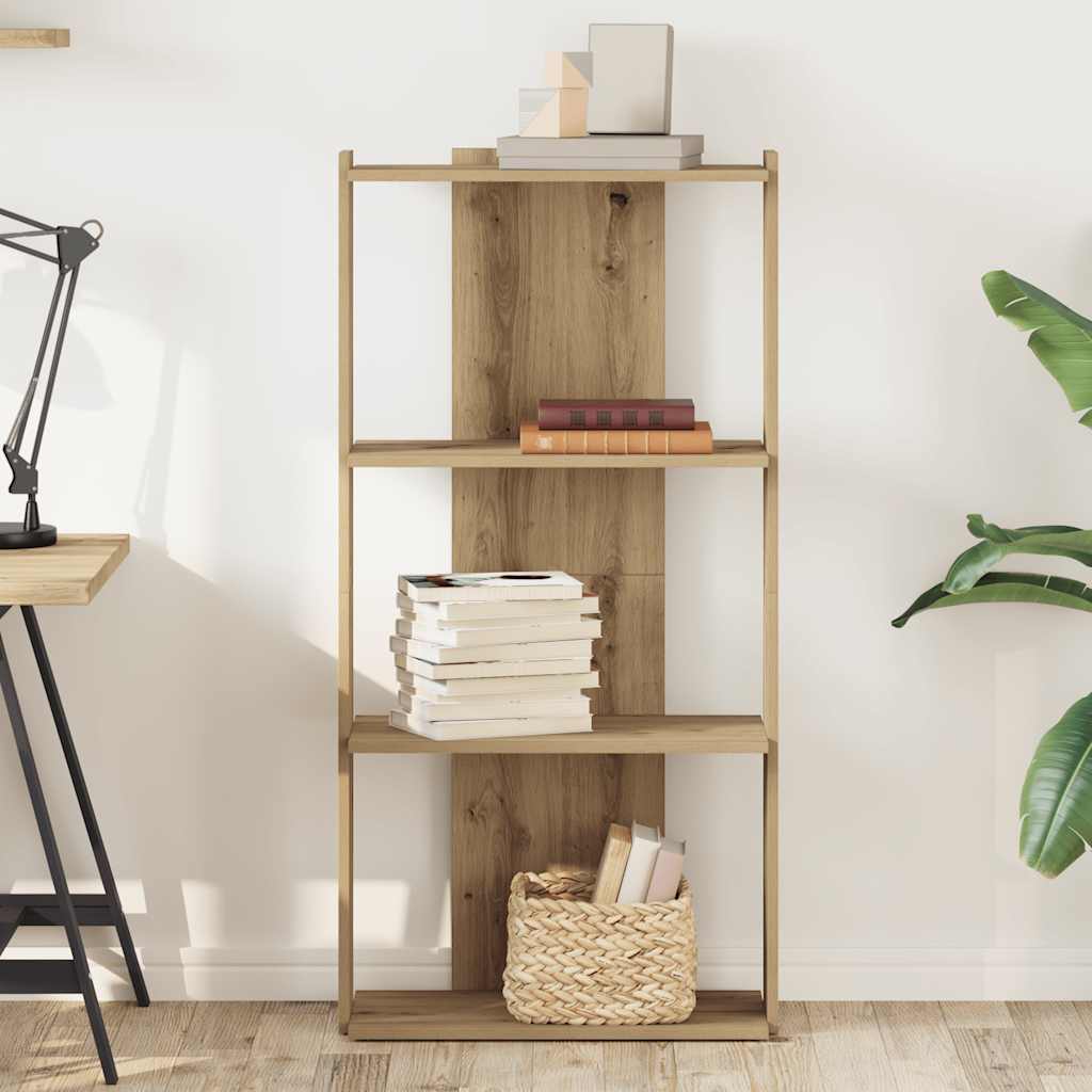 vidaXL Bücherregal 3 Böden Artisan-Eiche 60x30x120 cm Holzwerkstoff