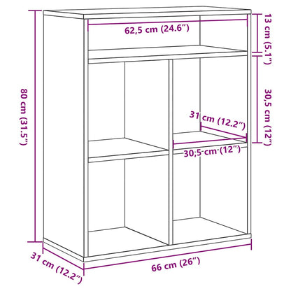 vidaXL Bücherregal Betongrau 66x31x80 cm Holzwerkstoff