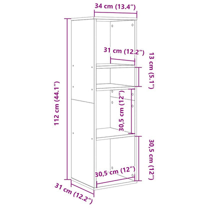 vidaXL Étagère à livres blanche 34x31x112 cm en bois d'ingénierie