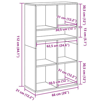 vidaXL Bibliothèque noire 66x31x112 cm en bois d'ingénierie
