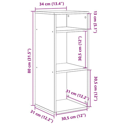 vidaXL Bibliothèque chêne fumé 34x31x80 cm Bois d'ingénierie