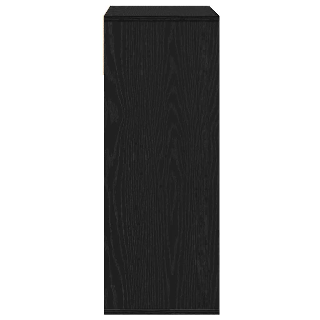 vidaXL Bibliothèque noire 66x31x80 cm en bois d'ingénierie