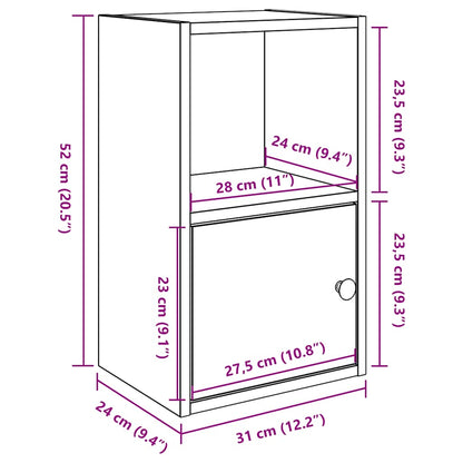 vidaXL Bücherregal Altholz-Optik 31x24x52 cm Holzwerkstoff