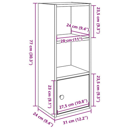 vidaXL Bücherregal Räuchereiche 31x24x77 cm Holzwerkstoff