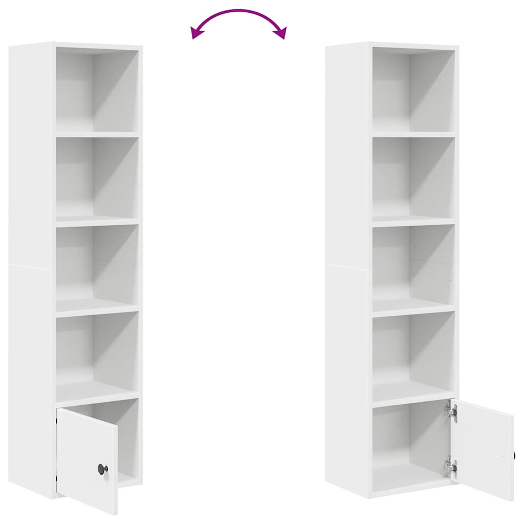 vidaXL Bücherregal Weiß 31x24x127 cm Holzwerkstoff