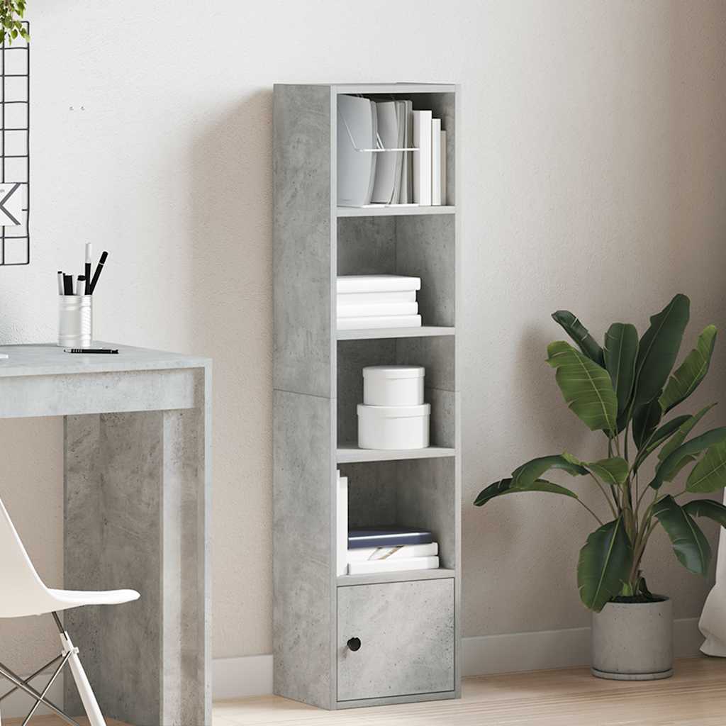 vidaXL Bücherregal Betongrau 31x24x127 cm Holzwerkstoff