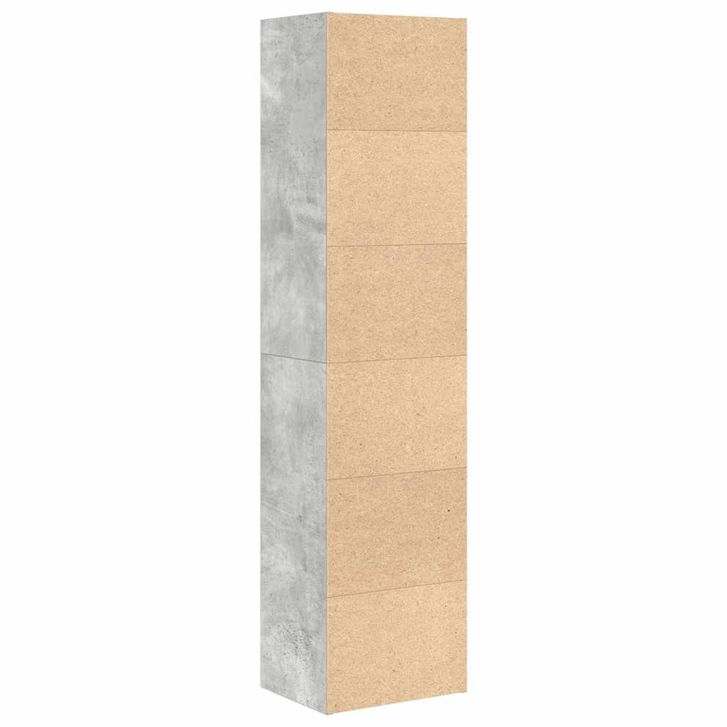 vidaXL Bücherregal Betongrau 31x24x127 cm Holzwerkstoff