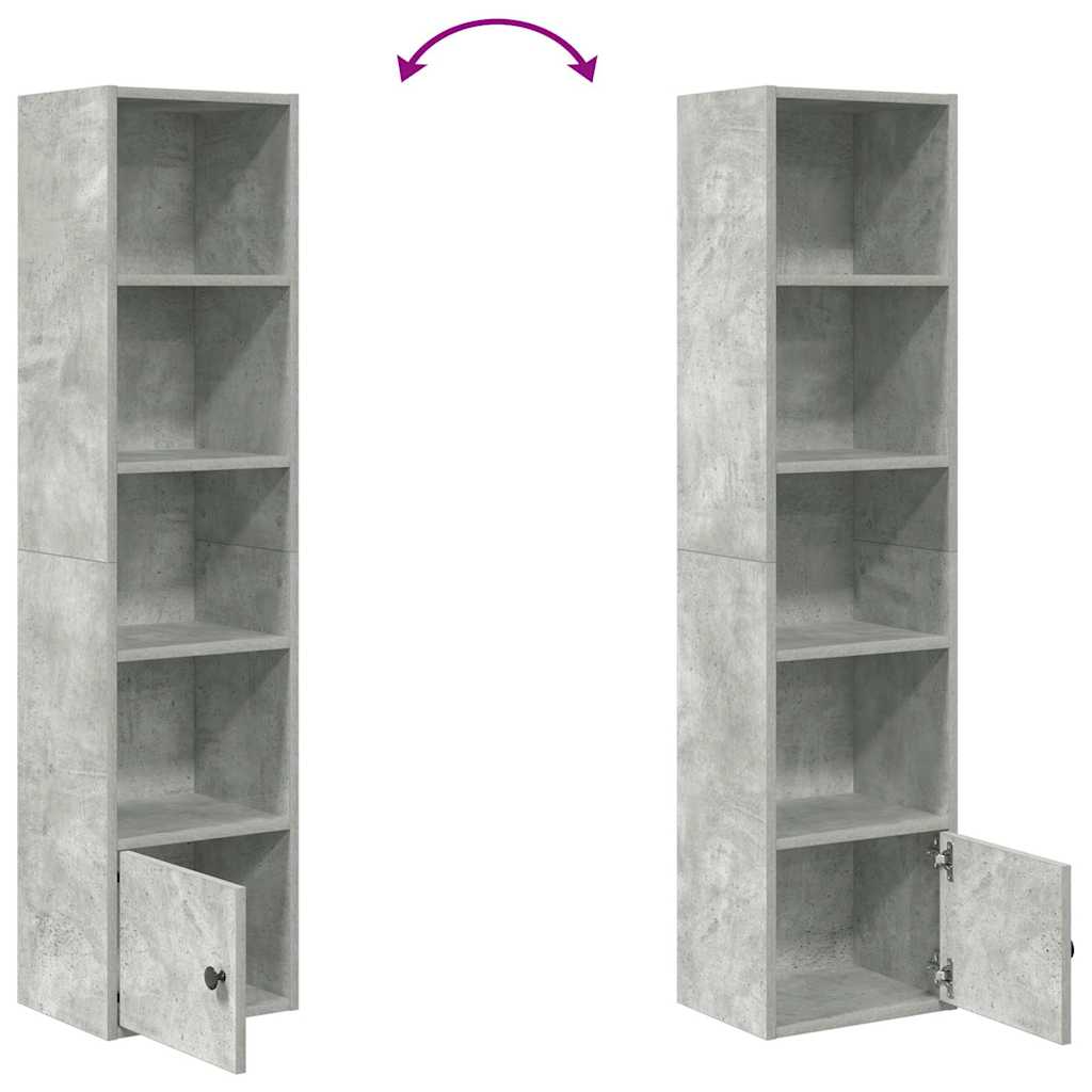 vidaXL Bücherregal Betongrau 31x24x127 cm Holzwerkstoff