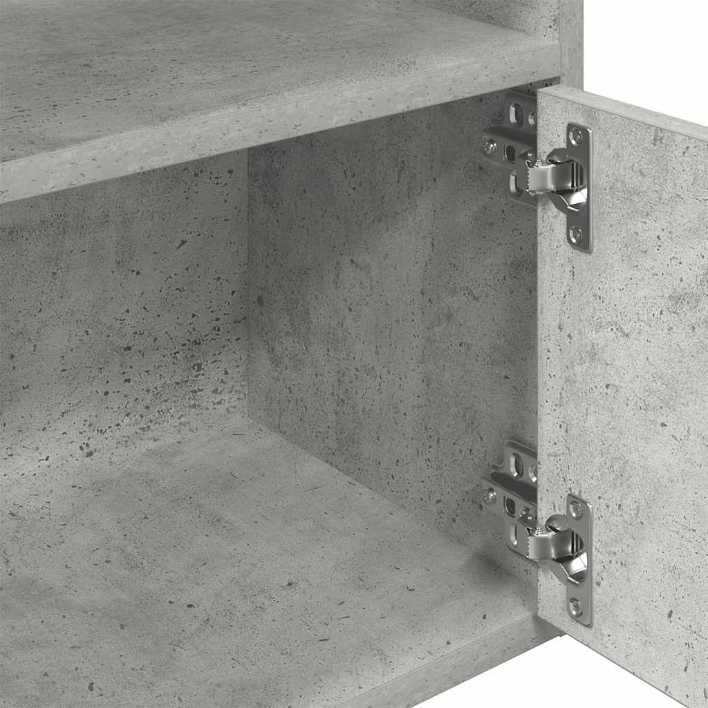 vidaXL Bücherregal Betongrau 31x24x127 cm Holzwerkstoff