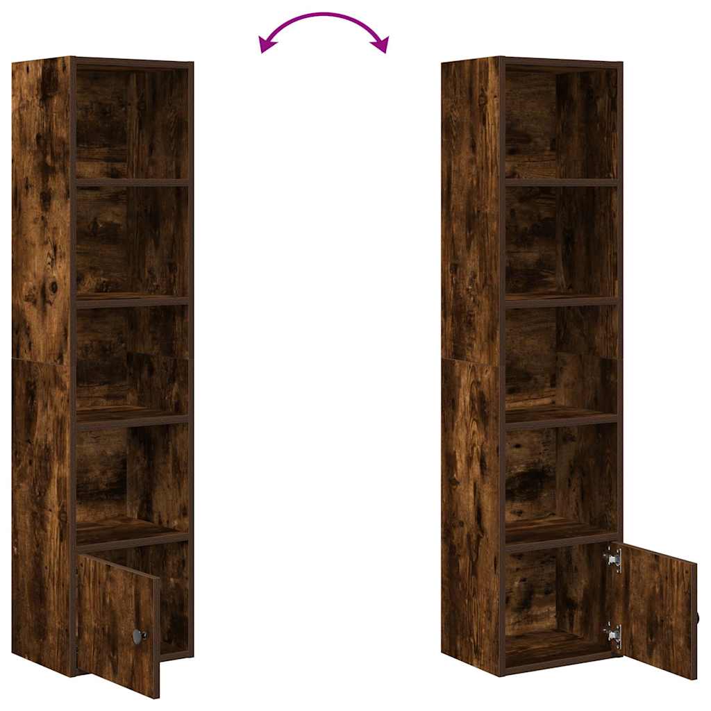 vidaXL Bibliothèque chêne fumé 31x24x127 cm Bois d'ingénierie