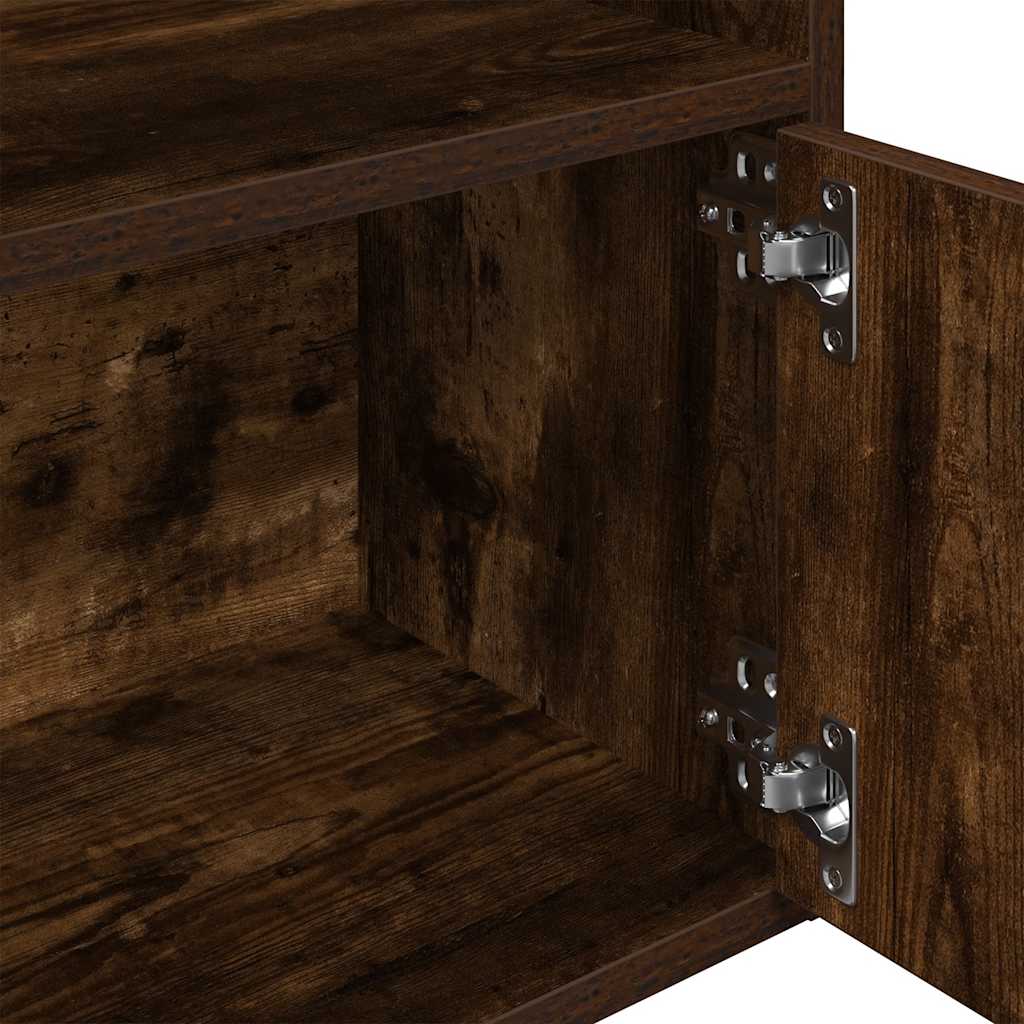 vidaXL Bibliothèque chêne fumé 31x24x127 cm Bois d'ingénierie