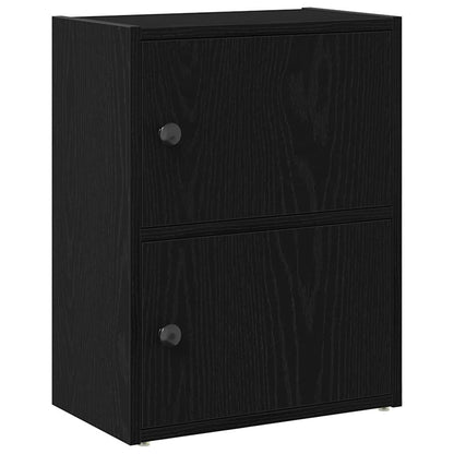 vidaXL Bücherregal Schwarz Eichen-Optik 40x24x52 cm Holzwerkstoff