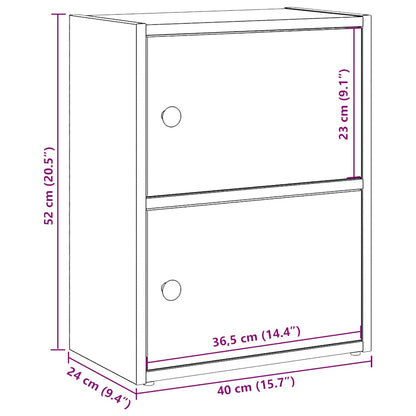 vidaXL Bücherregal Schwarz Eichen-Optik 40x24x52 cm Holzwerkstoff
