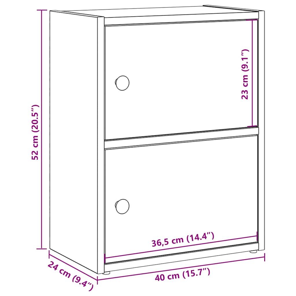 vidaXL Bücherregal Sonoma-Eiche 40x24x52 cm Holzwerkstoff