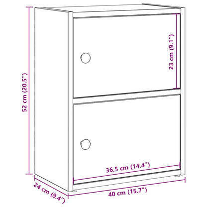 vidaXL Bücherregal Grau Sonoma 40x24x52 cm Holzwerkstoff