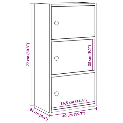 vidaXL Bibliothèque blanche 40x24x77 cm Bois d'ingénierie
