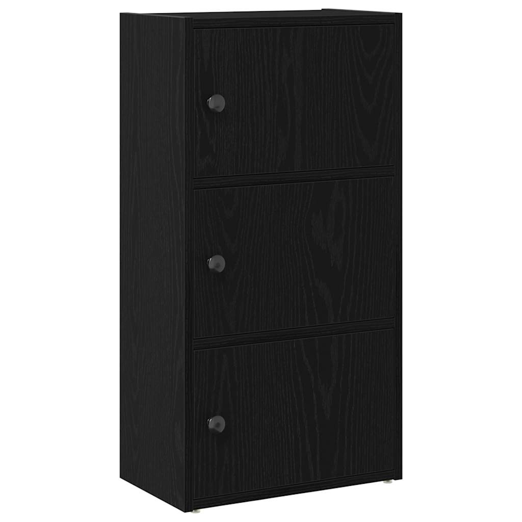 vidaXL Bücherregal Schwarz Eichen-Optik 40x24x77 cm Holzwerkstoff