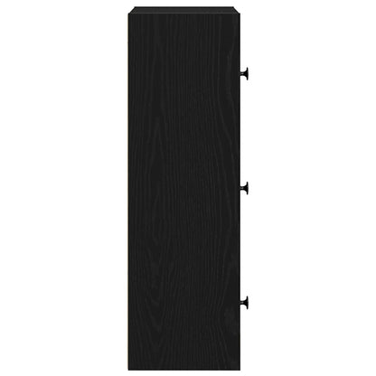 vidaXL Bücherregal Schwarz Eichen-Optik 40x24x77 cm Holzwerkstoff