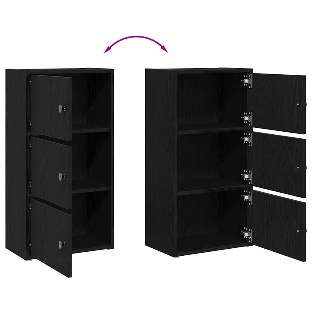 vidaXL Bücherregal Schwarz Eichen-Optik 40x24x77 cm Holzwerkstoff