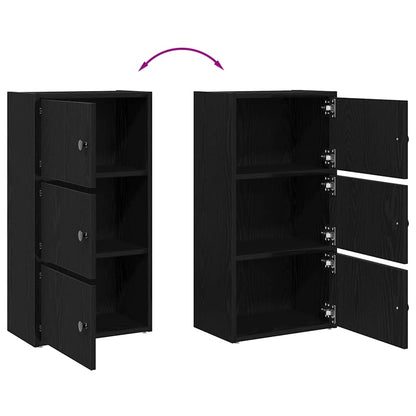 vidaXL Bücherregal Schwarz Eichen-Optik 40x24x77 cm Holzwerkstoff