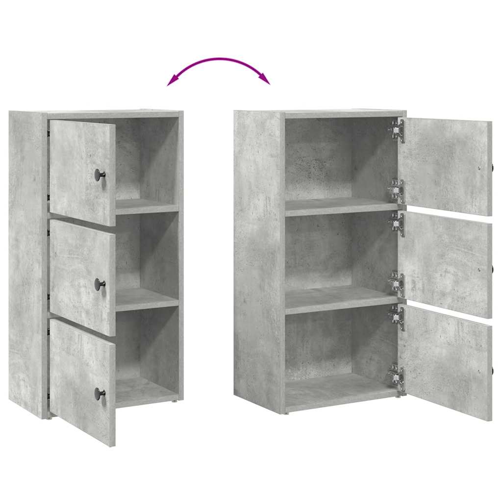 vidaXL Bücherregal Betongrau 40x24x77 cm Holzwerkstoff