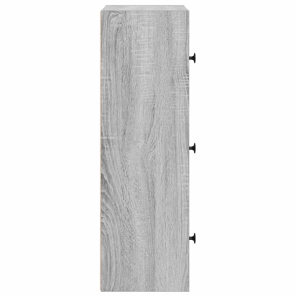 vidaXL Bücherregal Grau Sonoma 40x24x77 cm Holzwerkstoff