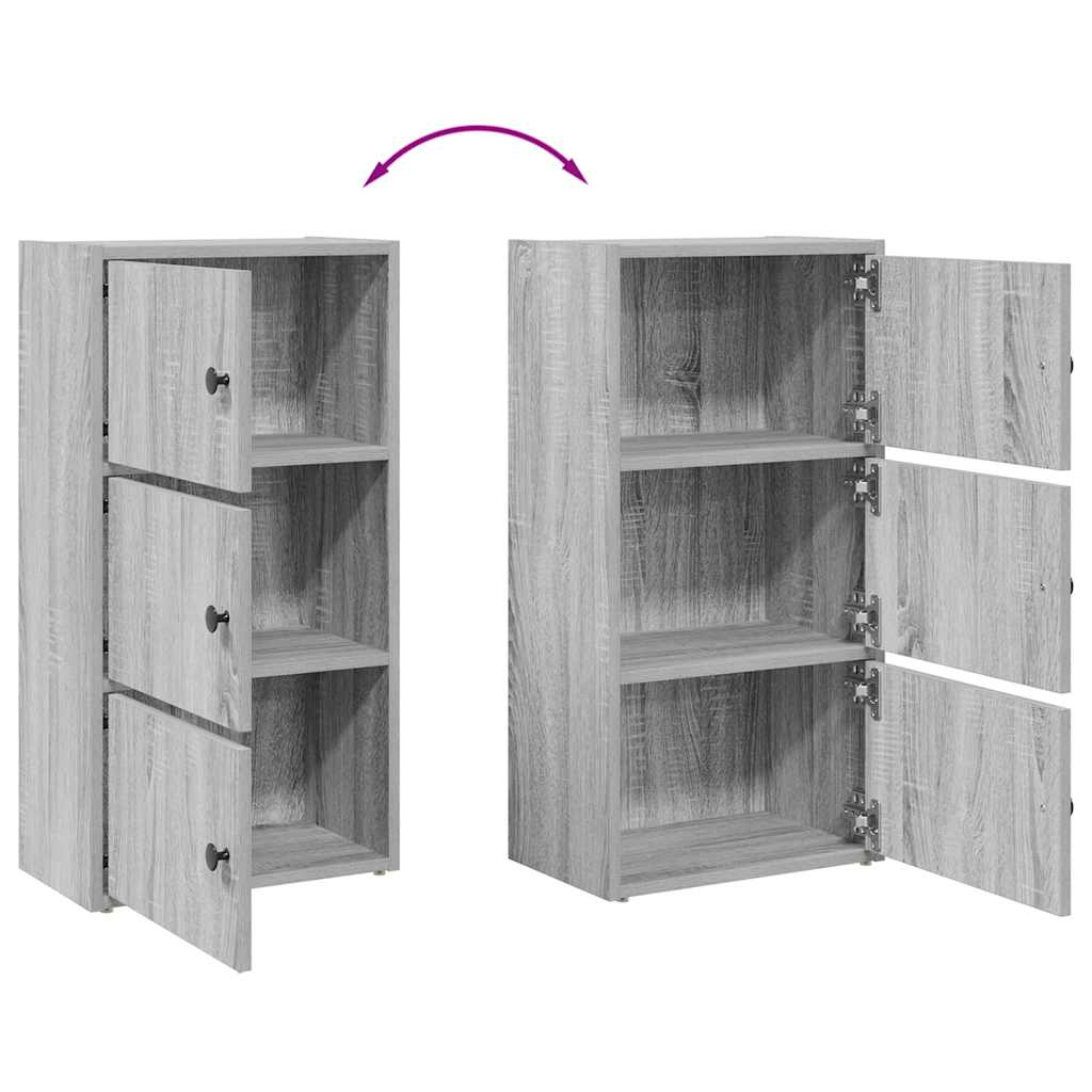 vidaXL Bücherregal Grau Sonoma 40x24x77 cm Holzwerkstoff