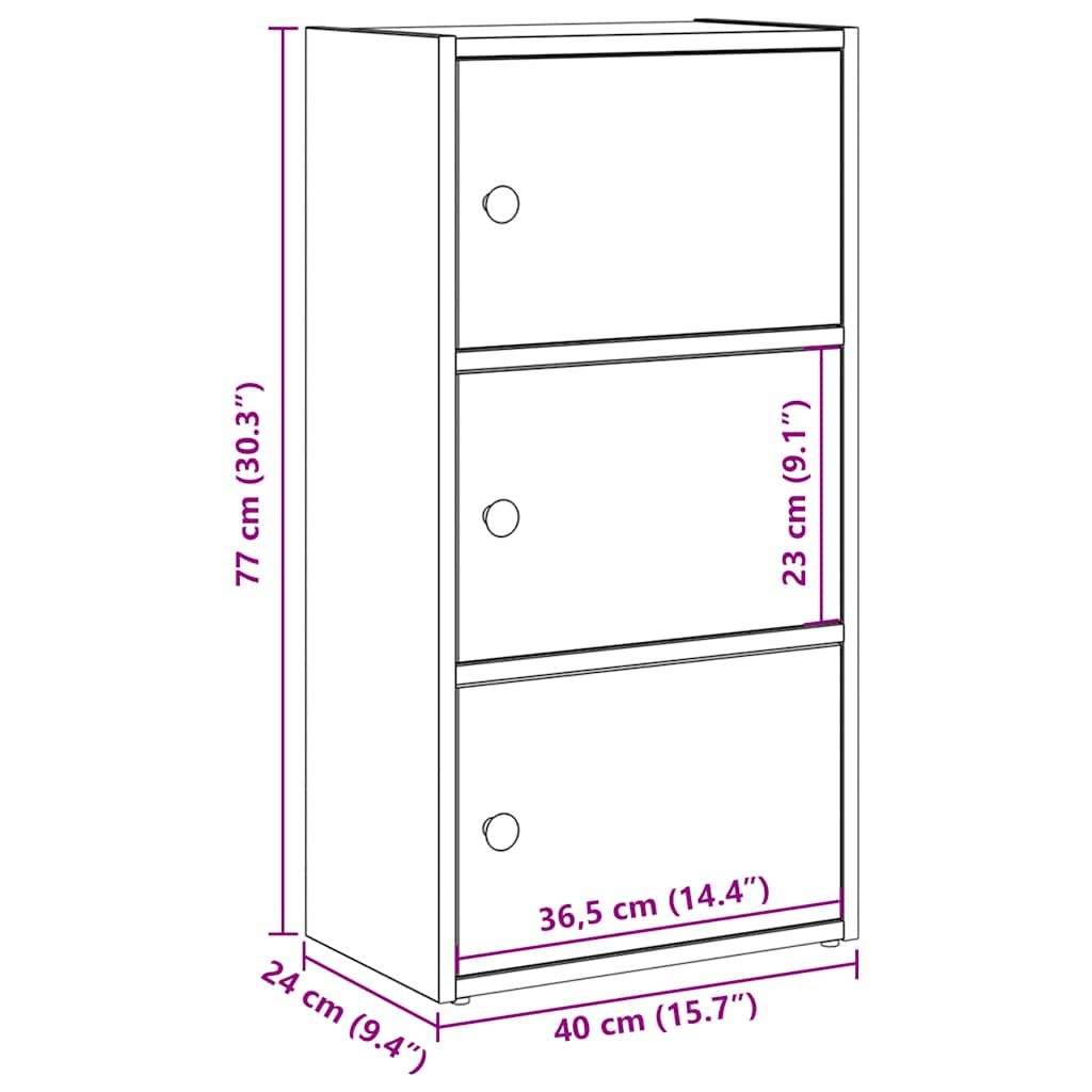 vidaXL Bücherregal Altholz-Optik 40x24x77 cm Holzwerkstoff