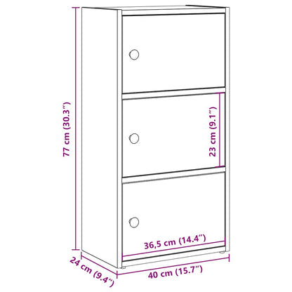 vidaXL Bücherregal Artisan-Eiche 40x24x77 cm Holzwerkstoff