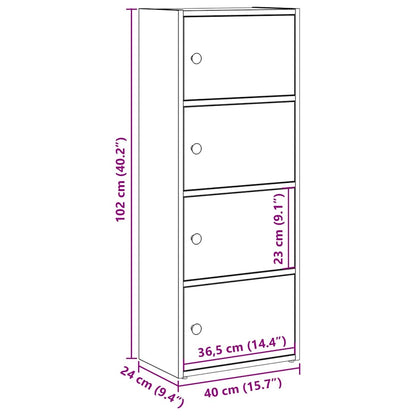 vidaXL Bücherregal Altholz-Optik 40x24x102 cm Holzwerkstoff