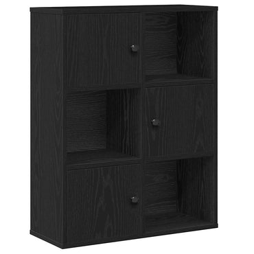vidaXL Bibliothèque Noir aspect chêne 60x24x76,5 cm Bois d'ingénierie