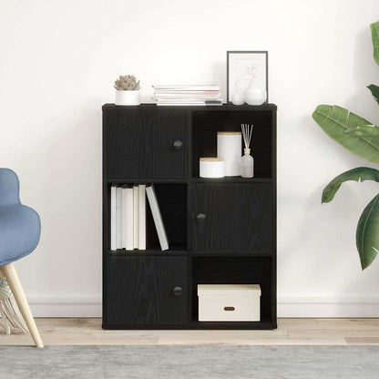 vidaXL Bibliothèque Noir aspect chêne 60x24x76,5 cm Bois d'ingénierie