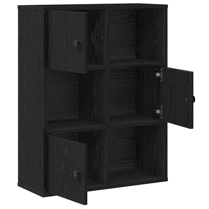 vidaXL Bibliothèque Noir aspect chêne 60x24x76,5 cm Bois d'ingénierie