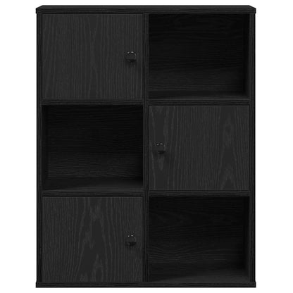 vidaXL Bibliothèque Noir aspect chêne 60x24x76,5 cm Bois d'ingénierie