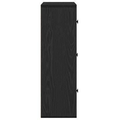 vidaXL Bibliothèque Noir aspect chêne 60x24x76,5 cm Bois d'ingénierie