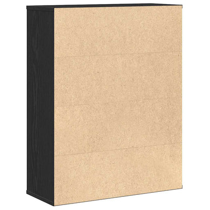 vidaXL Bibliothèque Noir aspect chêne 60x24x76,5 cm Bois d'ingénierie