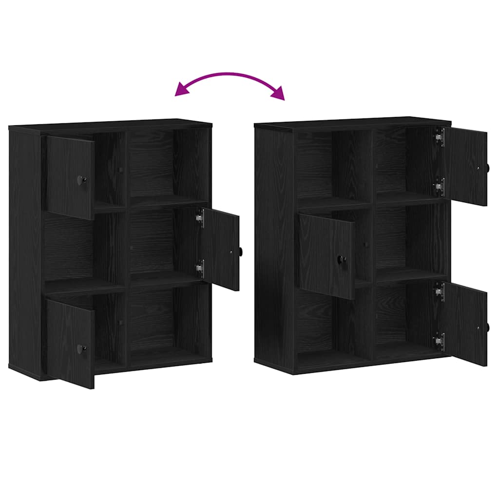 vidaXL Bibliothèque Noir aspect chêne 60x24x76,5 cm Bois d'ingénierie