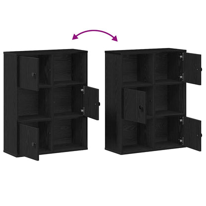 vidaXL Bibliothèque Noir aspect chêne 60x24x76,5 cm Bois d'ingénierie