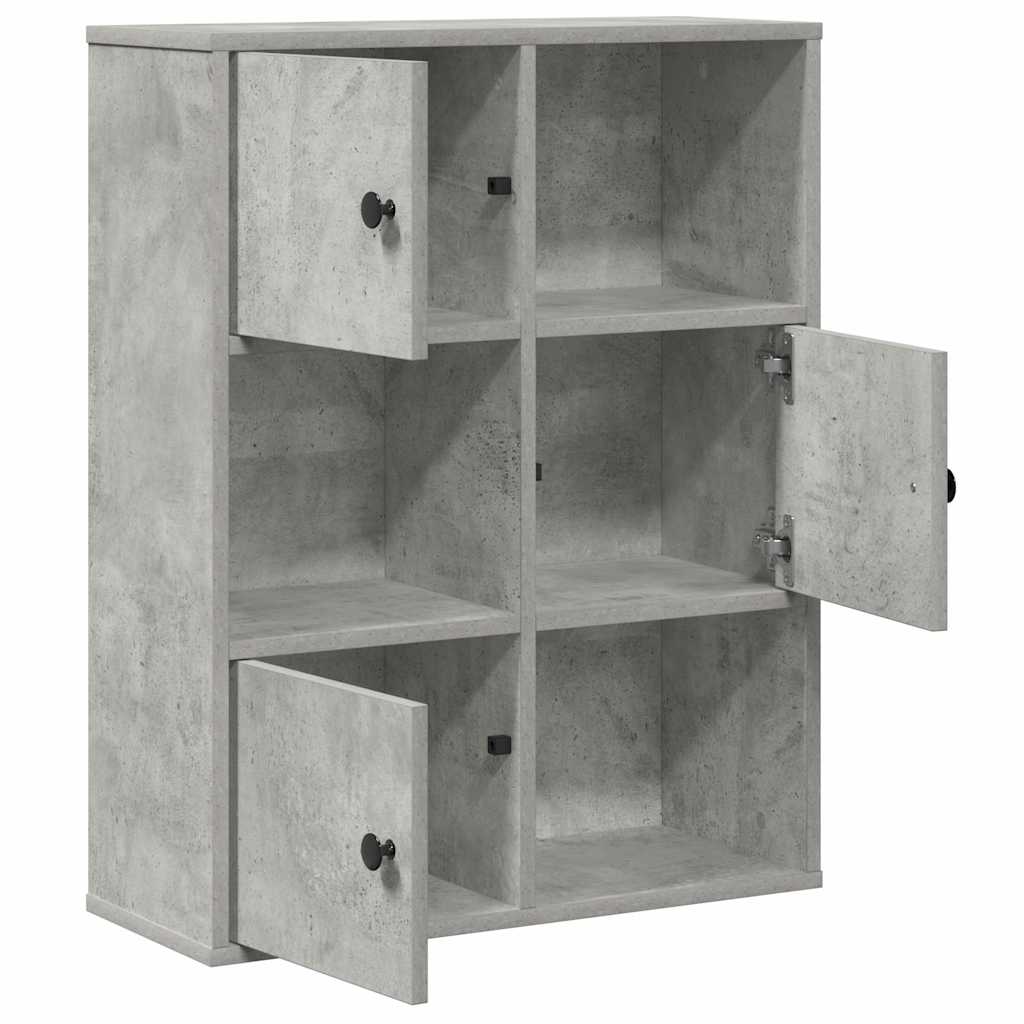 vidaXL Bücherregal Betongrau 60x24x76,5 cm Holzwerkstoff