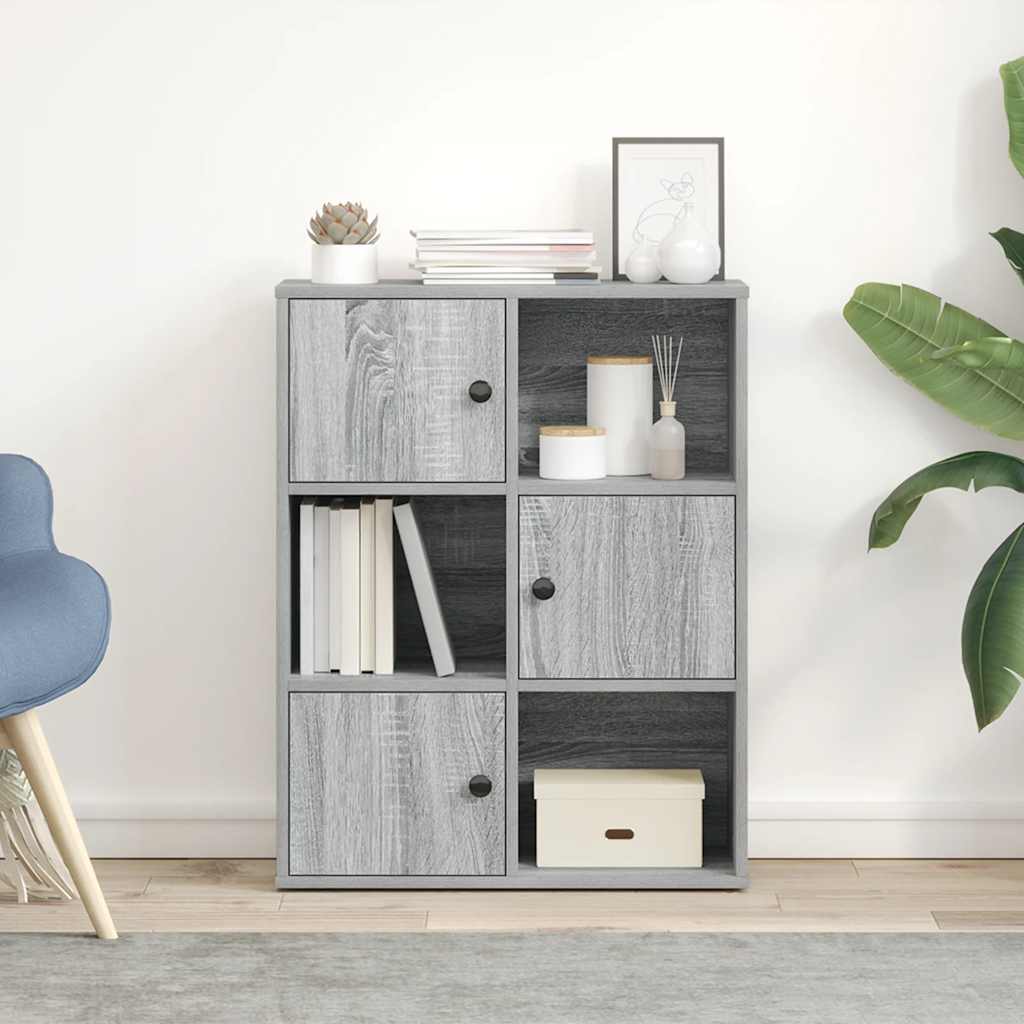 vidaXL Bibliothèque gris sonoma 60x24x76,5 cm Aggloméré