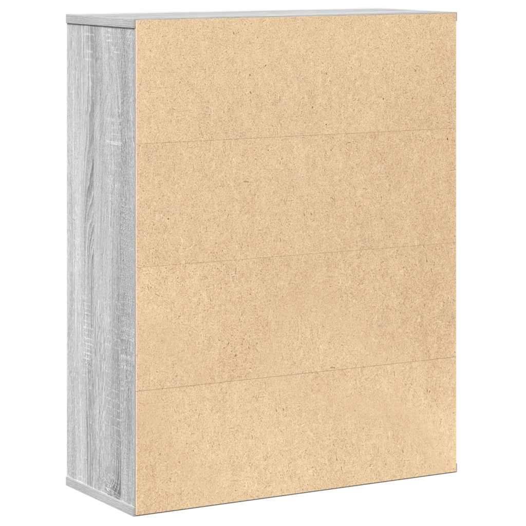 vidaXL Bibliothèque gris sonoma 60x24x76,5 cm Aggloméré