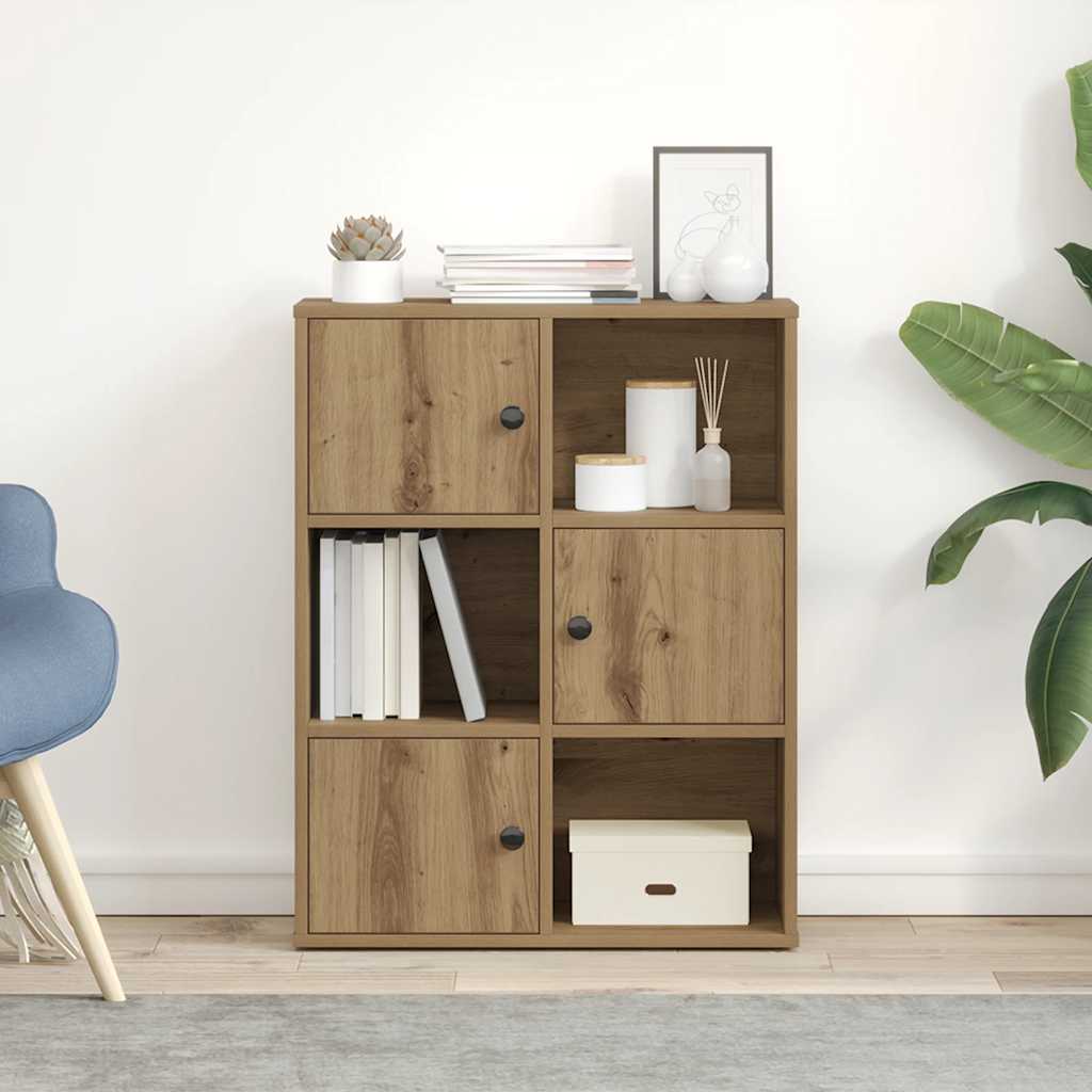 vidaXL Bibliothèque Chêne artisan 60x24x76,5 cm Bois d'ingénierie