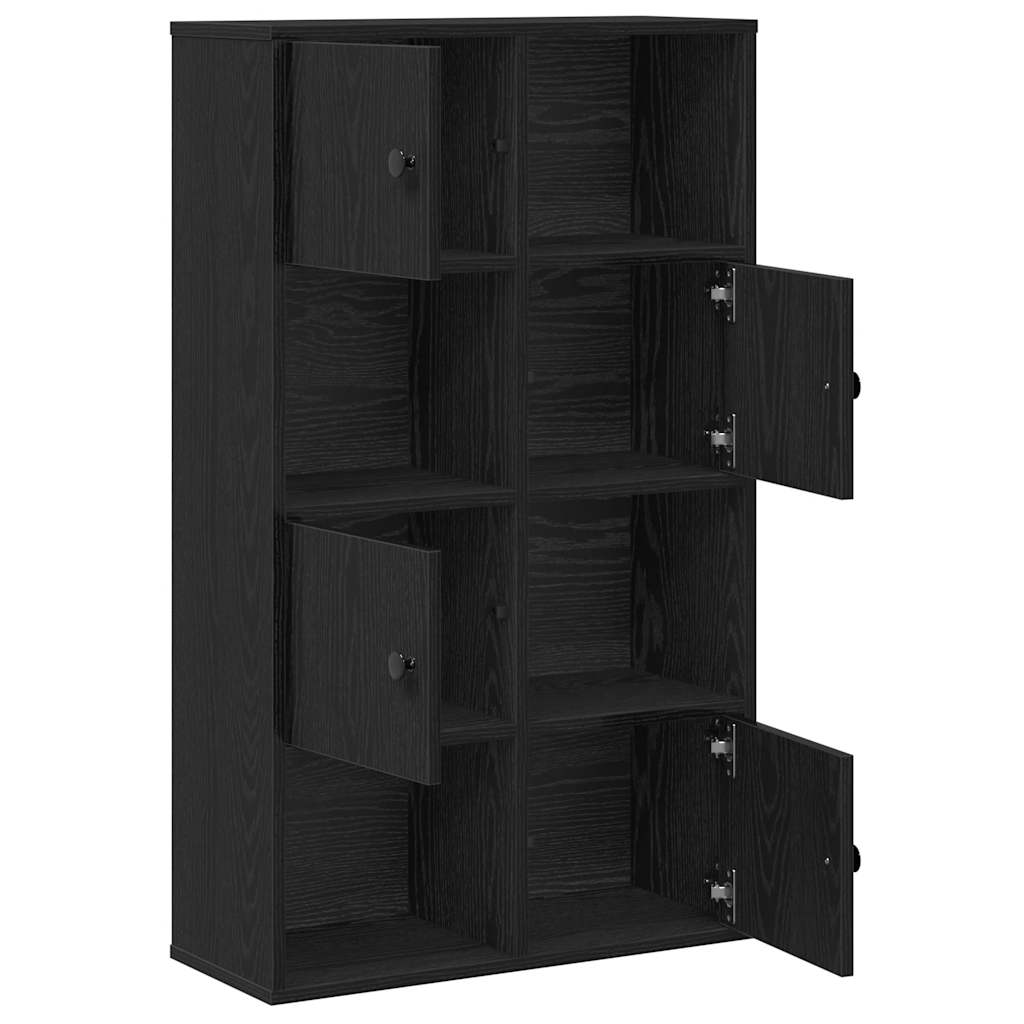 vidaXL Bücherregal Schwarz Eichen-Optik 60x24x101,5 cm Holzwerkstoff