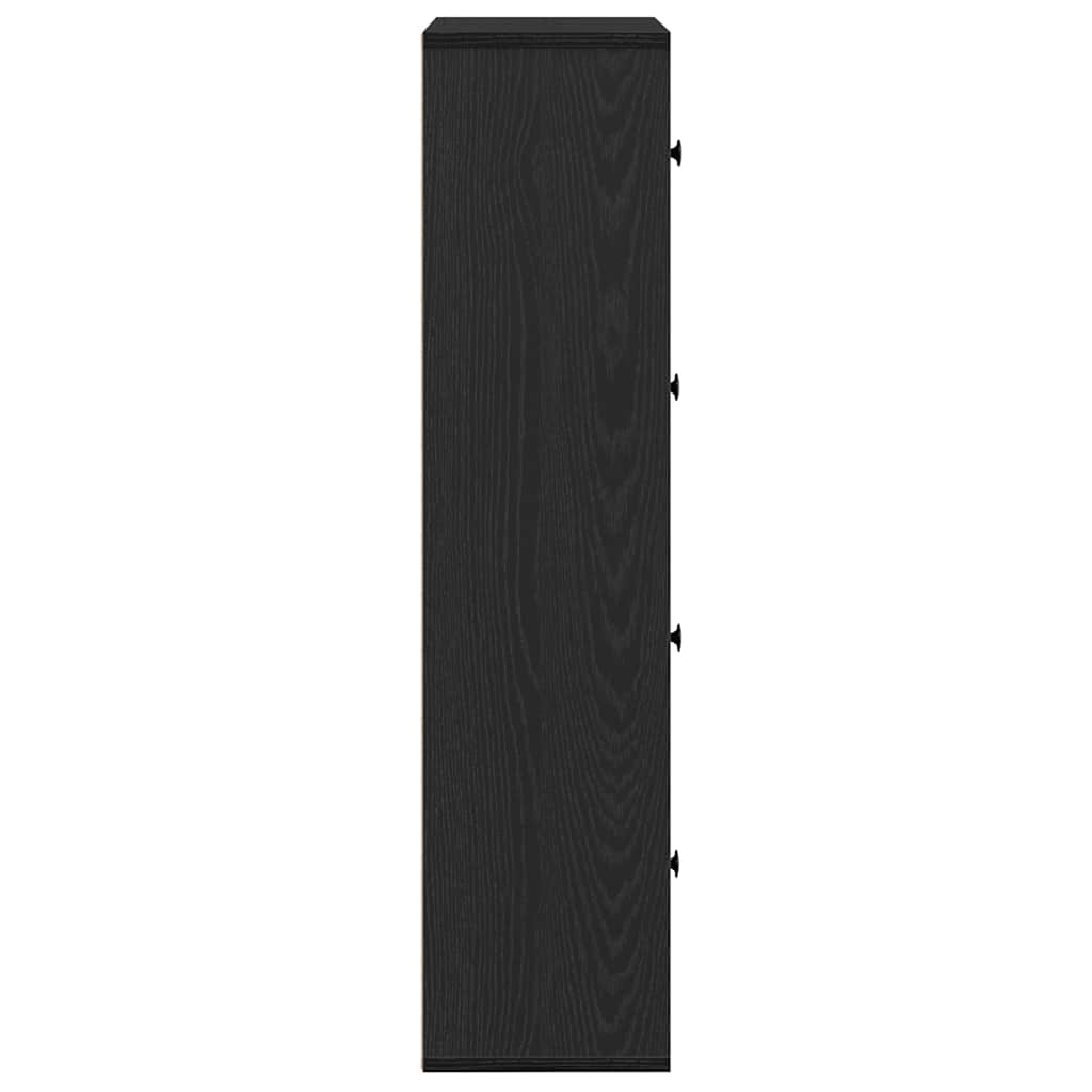 vidaXL Bücherregal Schwarz Eichen-Optik 60x24x101,5 cm Holzwerkstoff