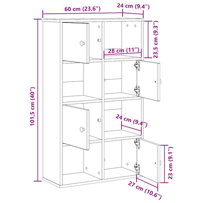 vidaXL Bücherregal Braun Eichen-Optik 60x24x101,5 cm Holzwerkstoff
