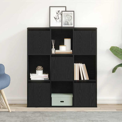 vidaXL Bibliothèque noir aspect chêne 89x24x101,5 cm bois d'ingénierie