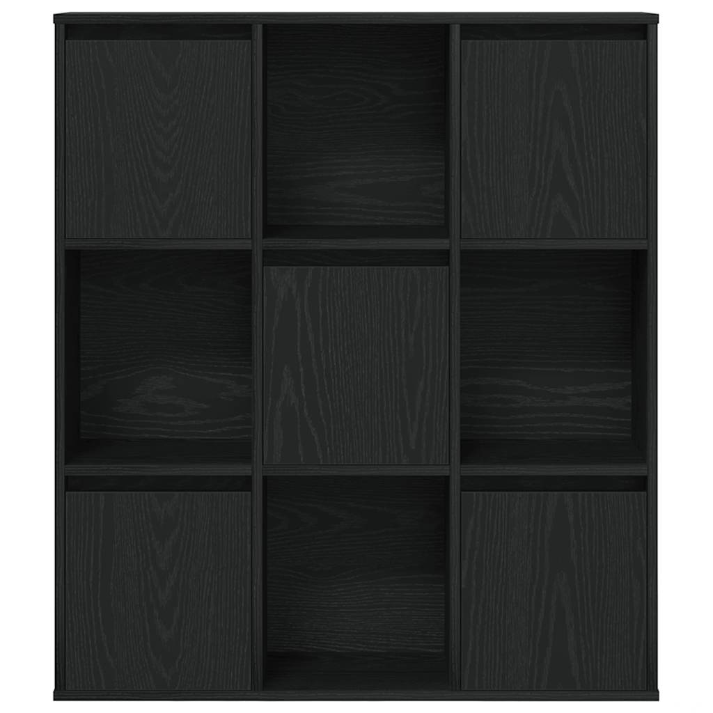 vidaXL Bibliothèque noir aspect chêne 89x24x101,5 cm bois d'ingénierie