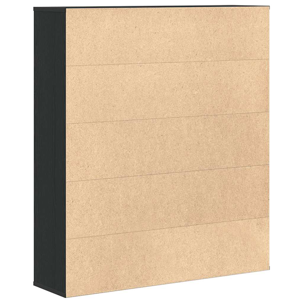 vidaXL Bibliothèque noir aspect chêne 89x24x101,5 cm bois d'ingénierie