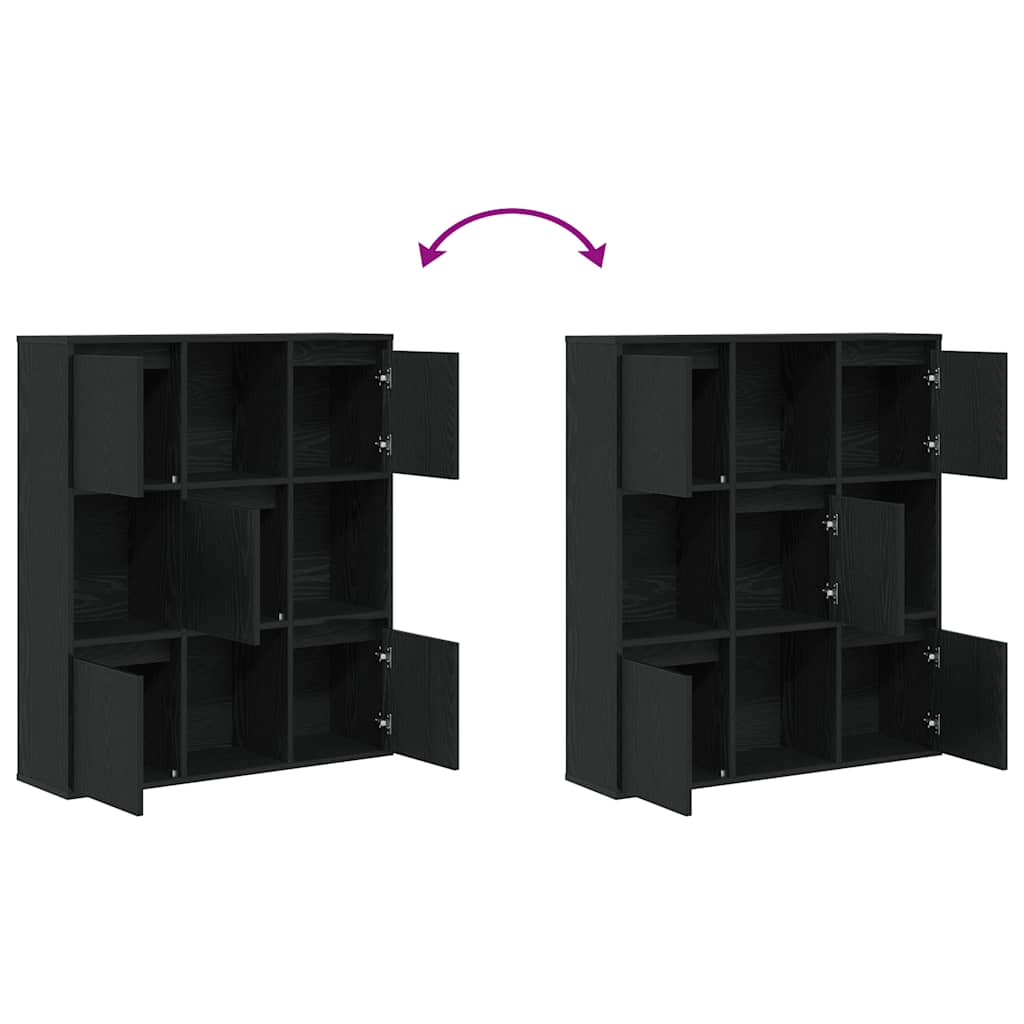 vidaXL Bibliothèque noir aspect chêne 89x24x101,5 cm bois d'ingénierie