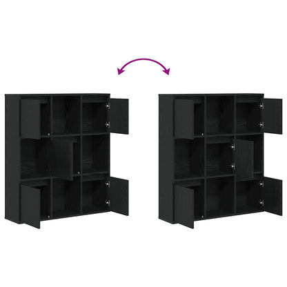 vidaXL Bibliothèque noir aspect chêne 89x24x101,5 cm bois d'ingénierie